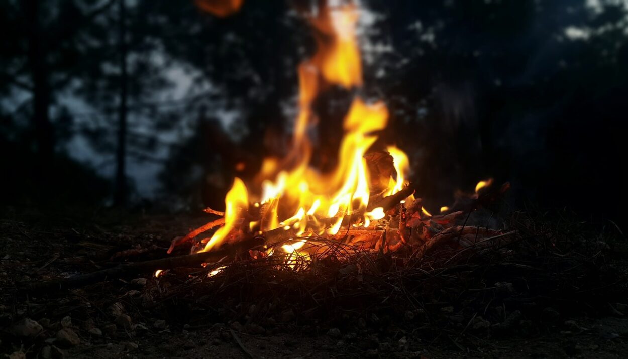 fire, outdoors, nature